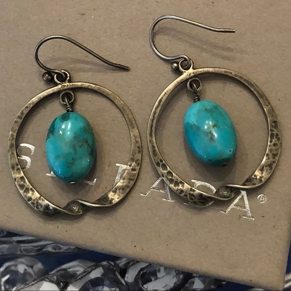 Vintage Silpada Sterling Silver Turquoise Earrings - Picture 8 of 14